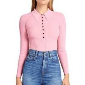 A.L.C. Lance Long Sleeve Polo Sz L NWOT